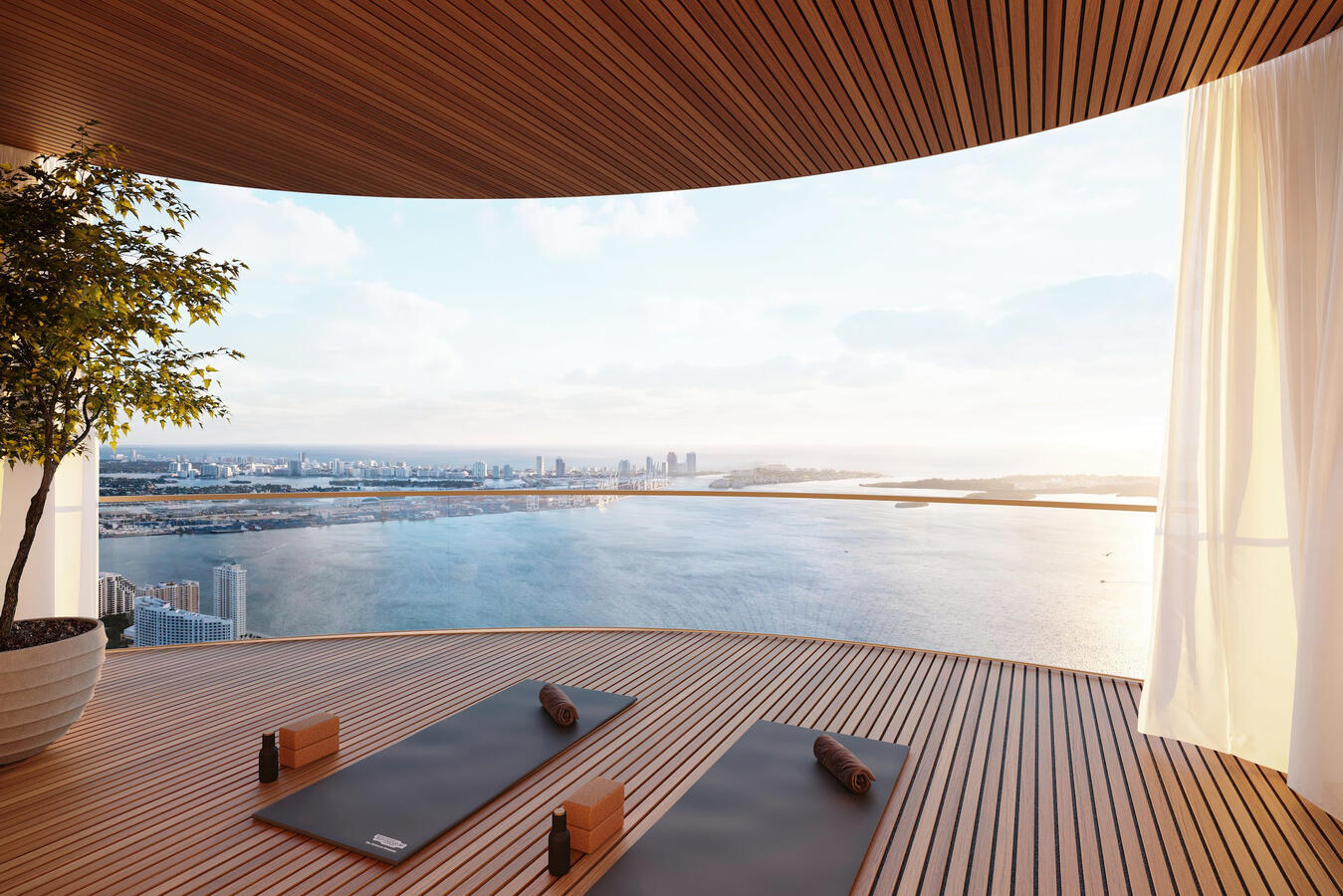 Generous outdoor sun terrace and yoga pavilion to enjoy from sunrise to sunset