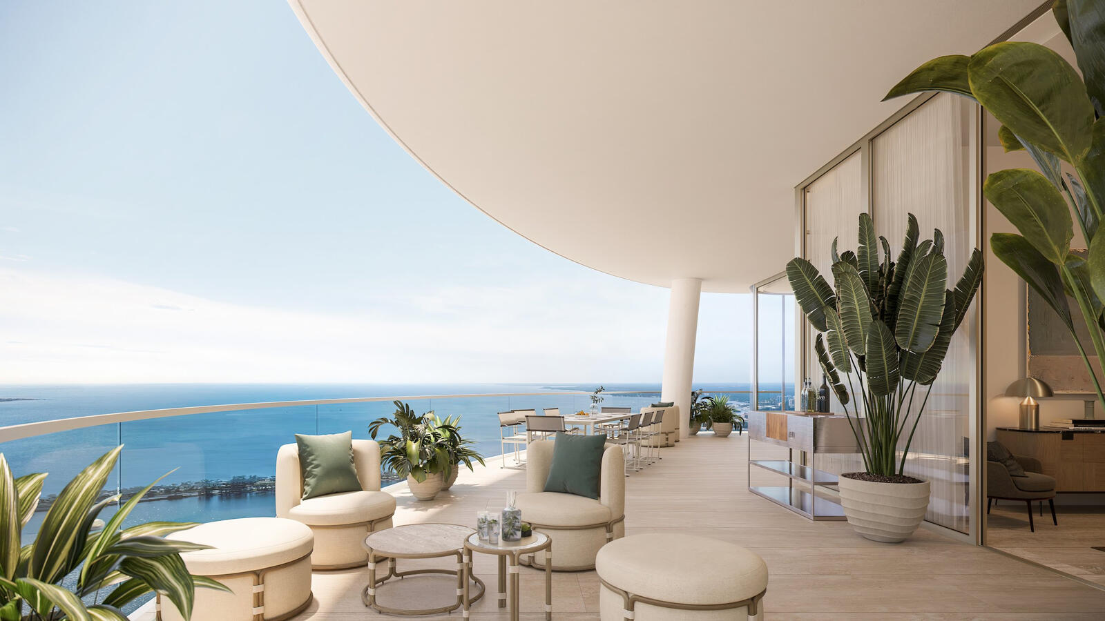 Expansive terraces with summer kitchens